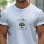 T-Shirt Blanc Colmar pour plus de vert Pour homme-1