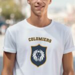 T-Shirt Blanc Colomiers blason Pour homme-2