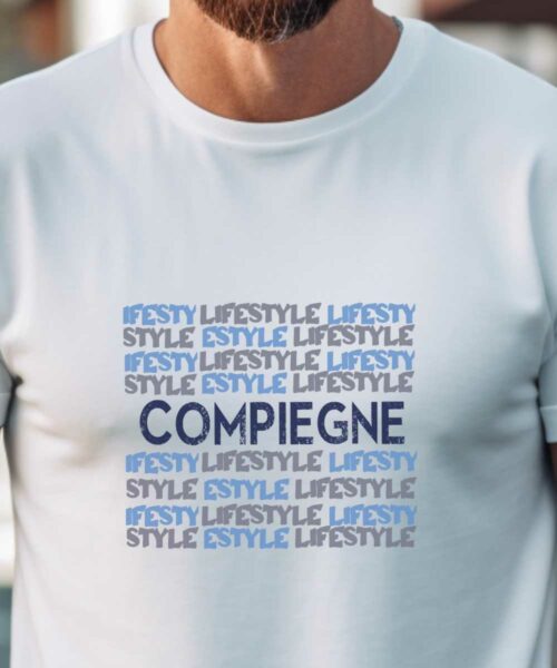 T-Shirt Blanc Compiègne lifestyle Pour homme-1