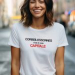 T-Shirt Blanc Corbeil-Essonnes c'est la vraie capitale Pour femme-2