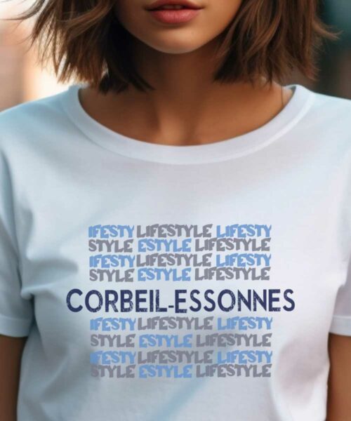 T-Shirt Blanc Corbeil-Essonnes lifestyle Pour femme-1