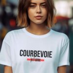 T-Shirt Blanc Courbevoie je t'aime Pour femme-1