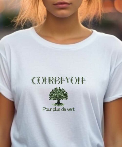 T-Shirt Blanc Courbevoie pour plus de vert Pour femme-1