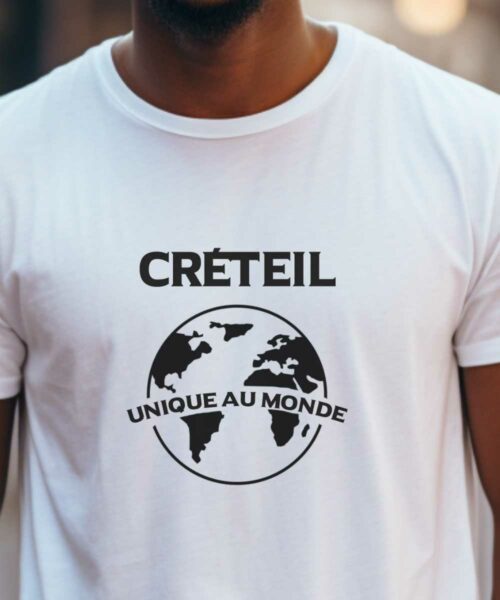 T-Shirt Blanc Créteil unique au monde Pour homme-2