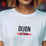 T-Shirt Blanc Dijon je t'aime Pour femme-2