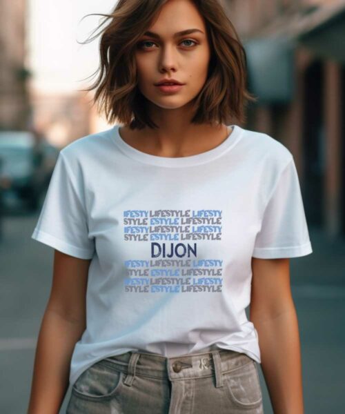 T-Shirt Blanc Dijon lifestyle Pour femme-2