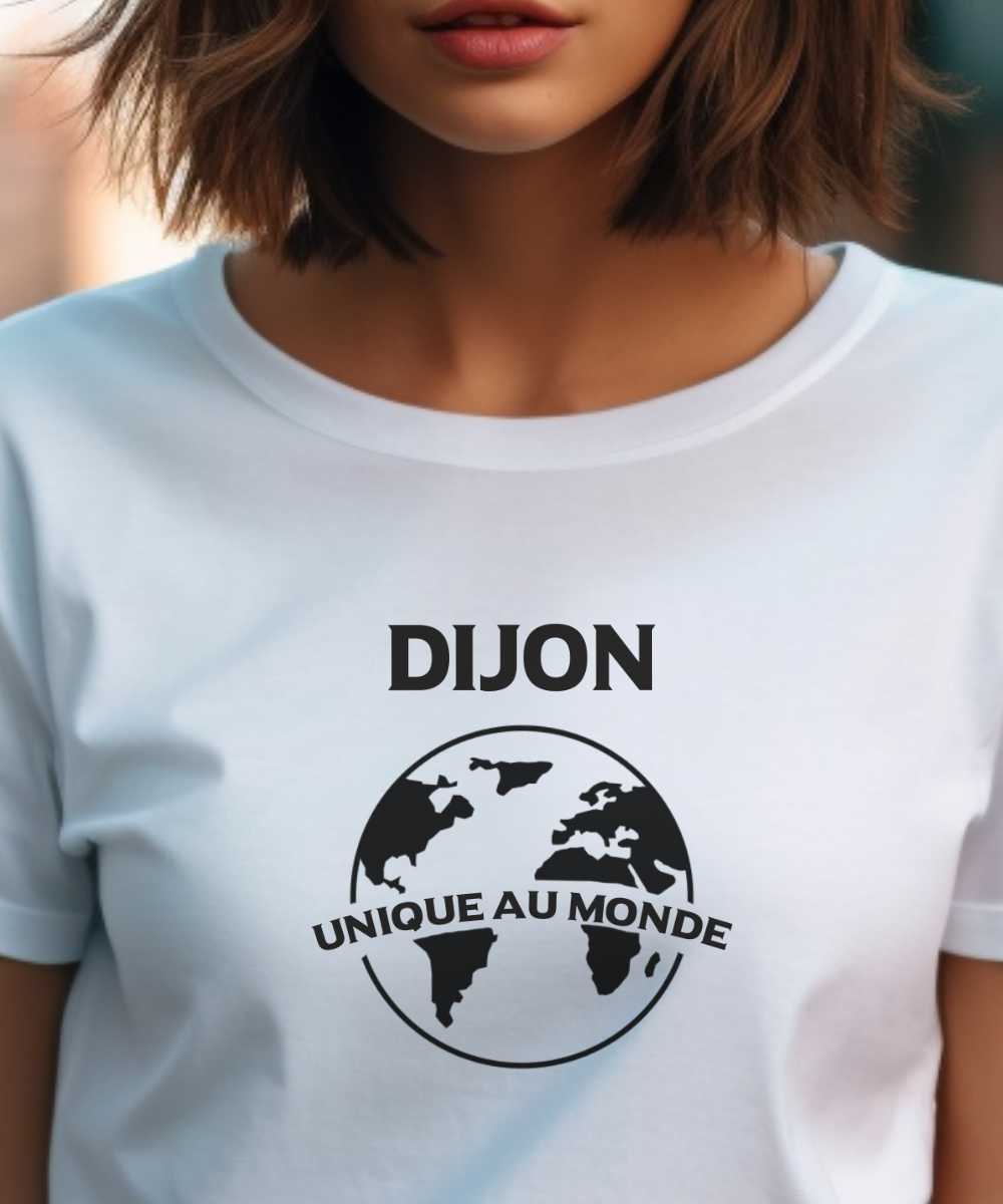 T-Shirt Blanc Dijon unique au monde Pour femme-1