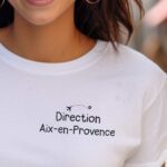T-Shirt Blanc Direction Aix-en-Provence Pour femme-1