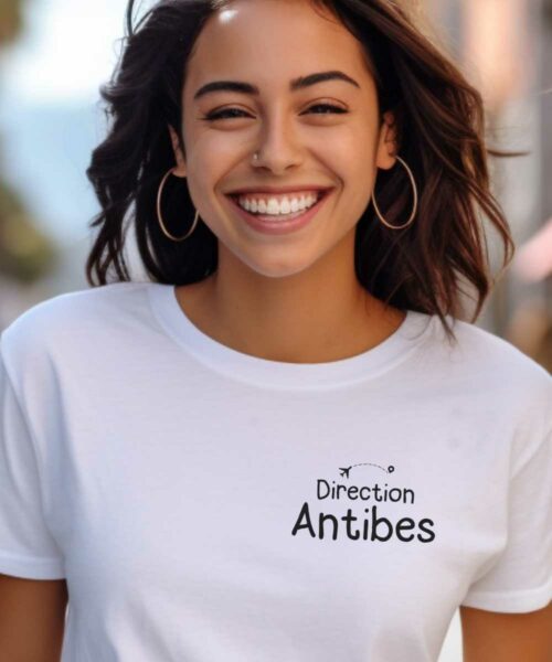 T-Shirt Blanc Direction Antibes Pour femme-2