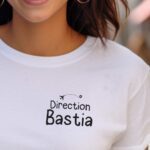T-Shirt Blanc Direction Bastia Pour femme-1