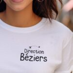 T-Shirt Blanc Direction Béziers Pour femme-1