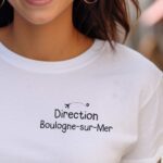 T-Shirt Blanc Direction Boulogne-sur-Mer Pour femme-1