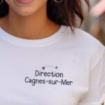 T-Shirt Blanc Direction Cagnes-sur-Mer Pour femme-1