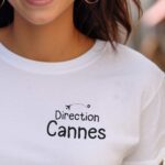 T-Shirt Blanc Direction Cannes Pour femme-1