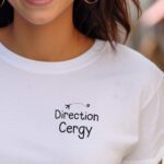 T-Shirt Blanc Direction Cergy Pour femme-1
