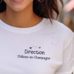 T-Shirt Blanc Direction Châlons-en-Champagne Pour femme-1