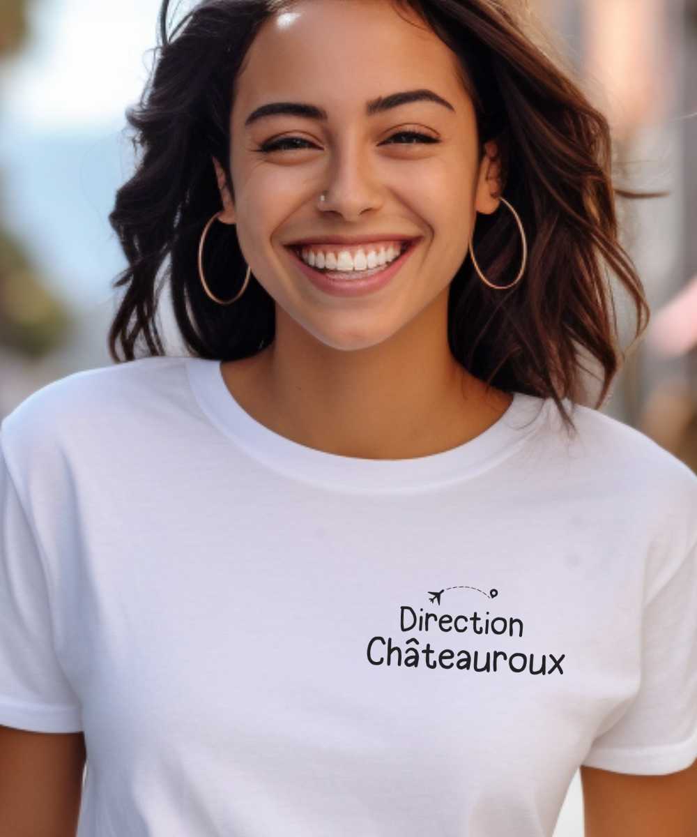 T-Shirt Blanc Direction Châteauroux Pour femme-2