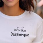 T-Shirt Blanc Direction Dunkerque Pour femme-1