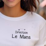 T-Shirt Blanc Direction Le Mans Pour femme-1