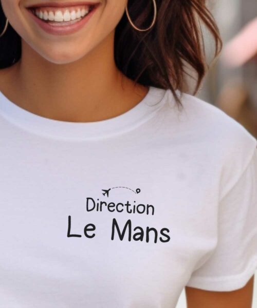 T-Shirt Blanc Direction Le Mans Pour femme-1
