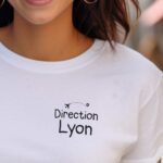 T-Shirt Blanc Direction Lyon Pour femme-1