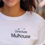 T-Shirt Blanc Direction Mulhouse Pour femme-1