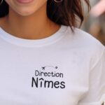 T-Shirt Blanc Direction Nîmes Pour femme-1