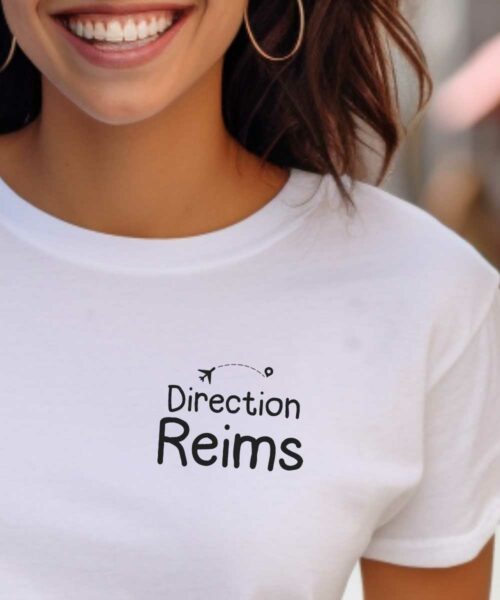 T-Shirt Blanc Direction Reims Pour femme-1