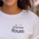 T-Shirt Blanc Direction Rouen Pour femme-1