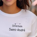 T-Shirt Blanc Direction Saint-André Pour femme-1