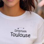 T-Shirt Blanc Direction Toulouse Pour femme-1