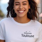 T-Shirt Blanc Direction Toulouse Pour femme-2