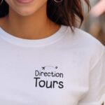 T-Shirt Blanc Direction Tours Pour femme-1