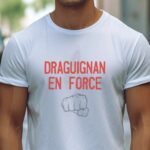 T-Shirt Blanc Draguignan en force Pour homme-2