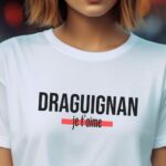 T-Shirt Blanc Draguignan je t'aime Pour femme-2