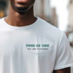 T-Shirt Blanc Épinay-sur-Seine une ville formidable Pour homme-1