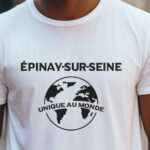 T-Shirt Blanc Épinay-sur-Seine unique au monde Pour homme-2