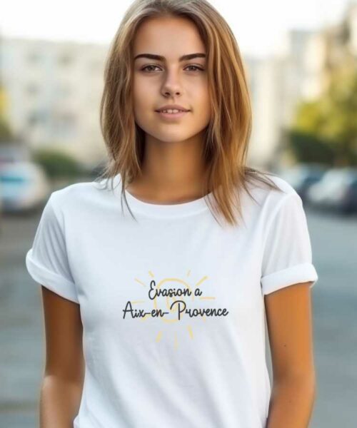 T-Shirt Blanc Evasion à Aix-en-Provence Pour femme-2