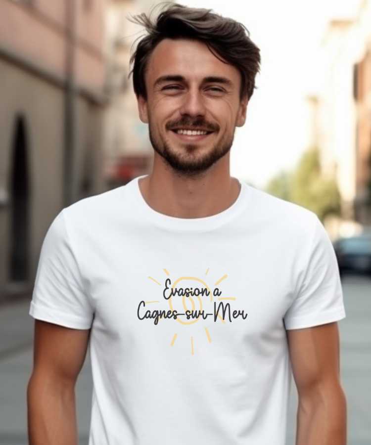 T-Shirt Blanc Evasion à Cagnes-sur-Mer Pour homme-1