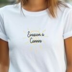T-Shirt Blanc Evasion à Cannes Pour femme-1