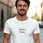 T-Shirt Blanc Evasion à Cannes Pour homme-1