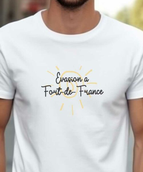 T-Shirt Blanc Evasion à Fort-de-France Pour homme-2