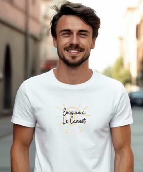 T-Shirt Blanc Evasion à Le Cannet Pour homme-1