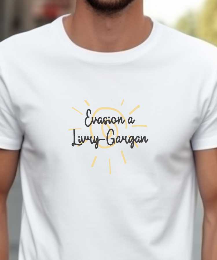 T-Shirt Blanc Evasion à Livry-Gargan Pour homme-2