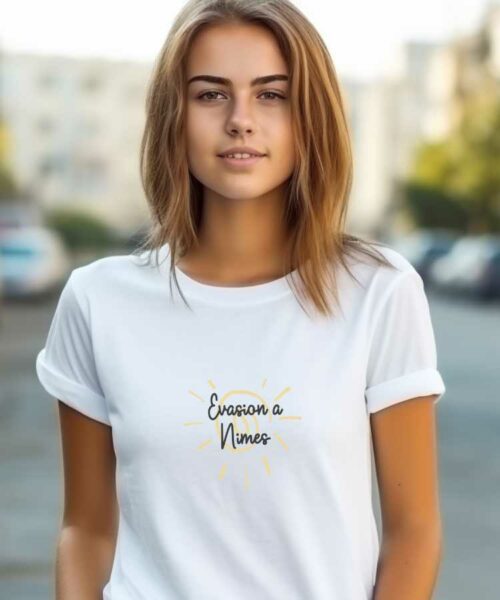 T-Shirt Blanc Evasion à Nîmes Pour femme-2