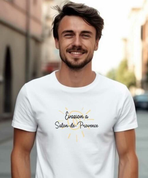 T-Shirt Blanc Evasion à Salon-de-Provence Pour homme-1