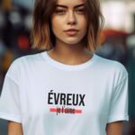 T-Shirt Blanc Évreux je t'aime Pour femme-1