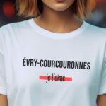 T-Shirt Blanc Évry-Courcouronnes je t'aime Pour femme-2