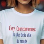 T-Shirt Blanc Évry-Courcouronnes la plus belle ville du monde Pour femme-1