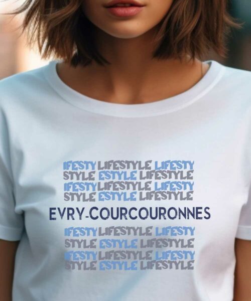 T-Shirt Blanc Évry-Courcouronnes lifestyle Pour femme-1